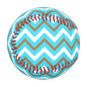Blaubraune Zig Zag Lines Geometric Sea Wave Baseball (Vorderseite Links)