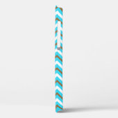 Blaubraune Zig Zag Lines Geometric Sea Wave Case-Mate iPhone Hülle (Rückseite / Links)