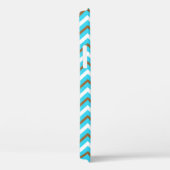 Blaubraune Zig Zag Lines Geometric Sea Wave Case-Mate iPhone Hülle (Rückseite / Rechts)