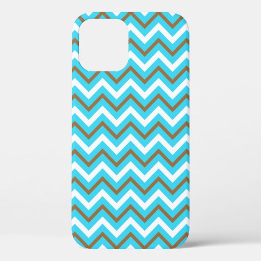 Blaubraune Zig Zag Lines Geometric Sea Wave Case-Mate iPhone Hülle (Rückseite)