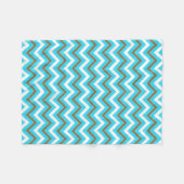 Blaubraune Zig Zag Lines Geometric Sea Waves Fleecedecke (Vorderseite (Horizontal))