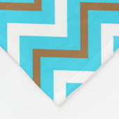 Blaubraune Zig Zag Lines Geometric Sea Waves Fleecedecke (Ecke)