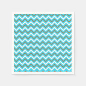Blaubraune Zig Zag Lines Geometric Sea Waves Serviette (Vorderseite)