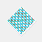 Blaubraune Zig Zag Lines Geometric Sea Waves Serviette (Ecke)