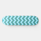 Blaubraune Zig Zag Lines Geometric Sea Waves Skateboard (Horizontal)