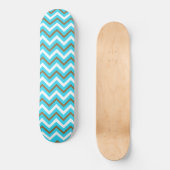 Blaubraune Zig Zag Lines Geometric Sea Waves Skateboard (Vorderseite)