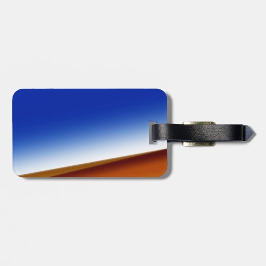 Blaubrauner abstrakter Hintergrund Gepäckanhänger (Rückseite horizontal)