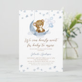 Blaubrauner Mond, den wir frühzeitig abwarten könn Einladung (Stehend Vorderseite)