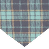 Blaubrauner Tartan Kariertes rustikales Muster für Großer Tischläufer (Ecke)