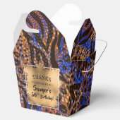 Blaubraunes Tierbild Geschenkschachtel (Geöffnet)