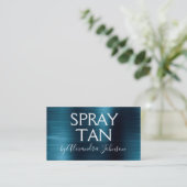 Blaubrushed Metal Spray Tan Visitenkarte (Stehend Vorderseite)
