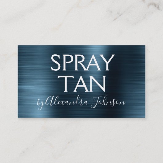 Blaubrushed Metal Spray Tan Visitenkarte (Vorderseite)