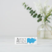 Blaubrushed Mini Visitenkarte (Stehend Vorderseite)