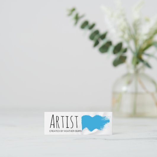 Blaubrushed Mini Visitenkarte (Stehend Vorderseite)