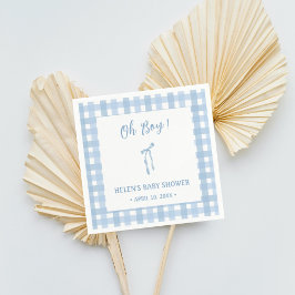 Blaubug karierte Jungs Babydusche Serviette