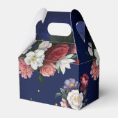 Blauburgund-Rose Hochzeit Geschenkschachtel (Rückseite)