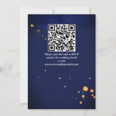 Blauburgund-Rose-Hochzeit mit weißer Lilie laden e Einladung (Rückseite)