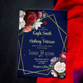 Blauburgund-Rose Hochzeitsplanung für Navy Einladung