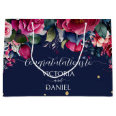 Blauburgund-Rosenbraun Große Geschenktüte (Vorderseite)