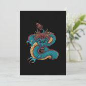 Blauchinesischer Drache Einladung (Stehend Vorderseite)