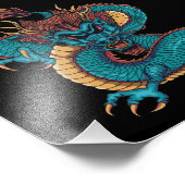 Blauchinesischer Drache Fotodruck (Ecke)