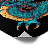 Blauchinesischer Drache Poster (Ecke)