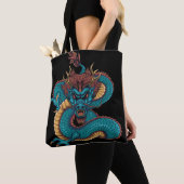 Blauchinesischer Drache Tasche (Von Nahem)