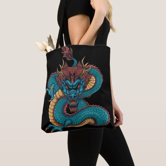 Blauchinesischer Drache Tasche (Von Nahem)