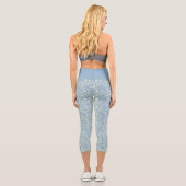 Blaucreme Paisley Muster Hochwaisted Capris (Rückseite)