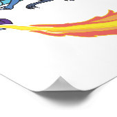 Blaudrache atmet Feuer Poster (Ecke)