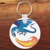Blaudrache atmet Feuer Schlüsselanhänger (Vorderseite)