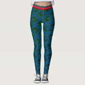 BLAUDRUCKTE LEGGINGS JAPANISCHE WASSERMUSTER (Vorderseite)