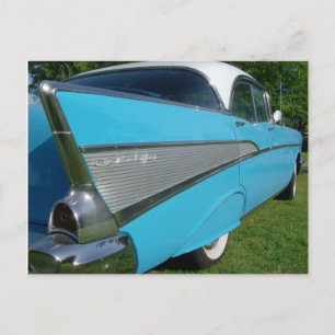 Blaue 1957 Chevy Postkarte