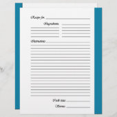 Blaue 2-seitige Rezeptorseiten (Vorne/Hinten)