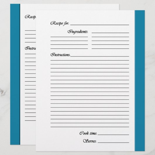 Blaue 2-seitige Rezeptorseiten (Vorne/Hinten)