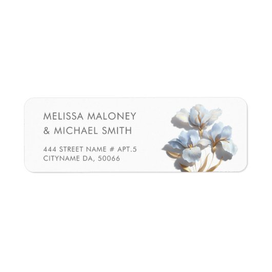 Blaue 3D-Blumen stilisierte Lilien Hochzeit (Vorne)