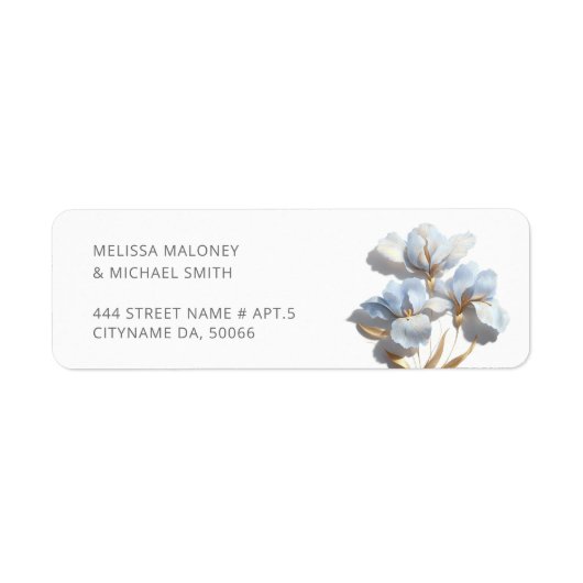 Blaue 3D-Blumen stilisierte Lilien Hochzeit (Vorne)