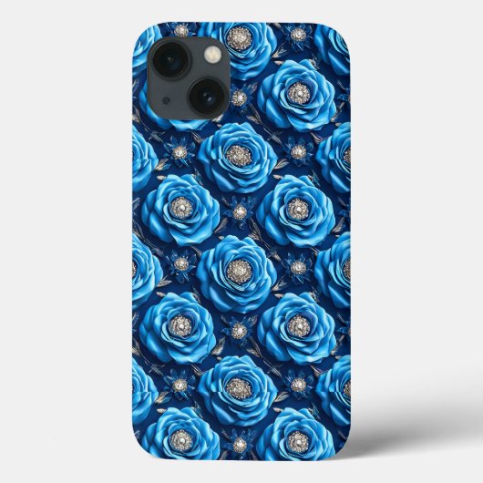 Blaue 3D-Rose Case-Mate iPhone Hülle (Rückseite)
