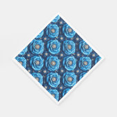 Blaue 3D-Rose Serviette (Ecke)
