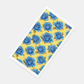 Blaue 3D-Rosen Serviette (Ecke)