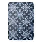Blaue 3D-Schneeflocken Badematte (Vorderseite Vertikal)