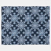 Blaue 3D-Schneeflocken Fleecedecke (Vorderseite (Horizontal))
