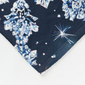 Blaue 3D-Schneeflocken Fleecedecke (Ecke)