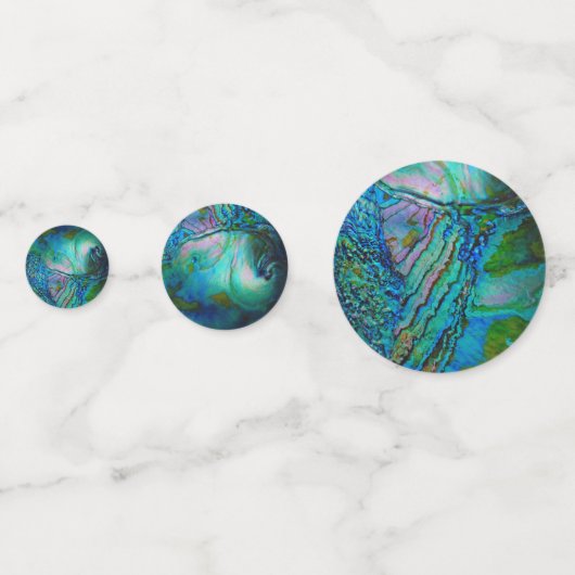 Blaue Abalone-Motiv Konfetti (Rückseiten)