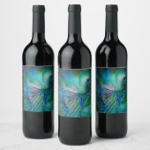 Blaue Abalone-Motiv Weinetikett (Flaschen)