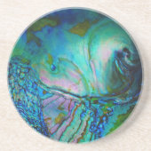 Blaue Abalone-Muschel Getränkeuntersetzer (Vorne)