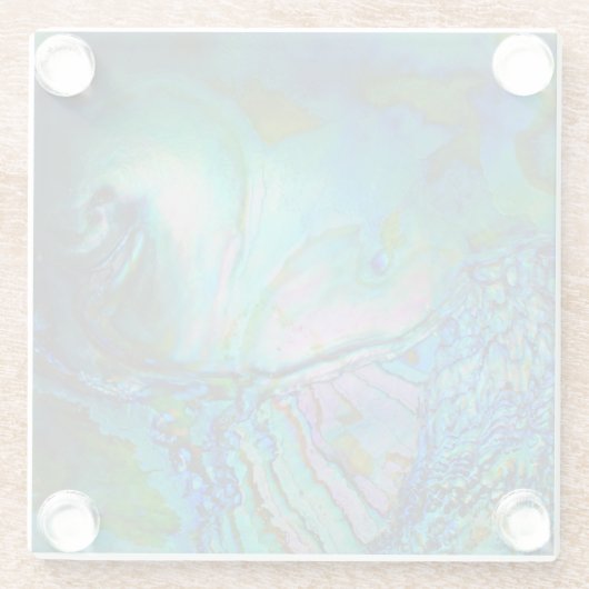 Blaue Abalone-Muschel Glasuntersetzer (Rückseite)