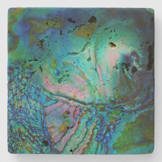 Blaue Abalone-Schale Steinuntersetzer (Vorderseite)