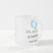 Blaue Abdruck-kleine Fuß-große Impressen Mattglastasse (VorderseiteRechts)