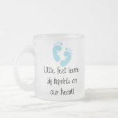 Blaue Abdruck-kleine Fuß-große Impressen Mattglastasse (Links)